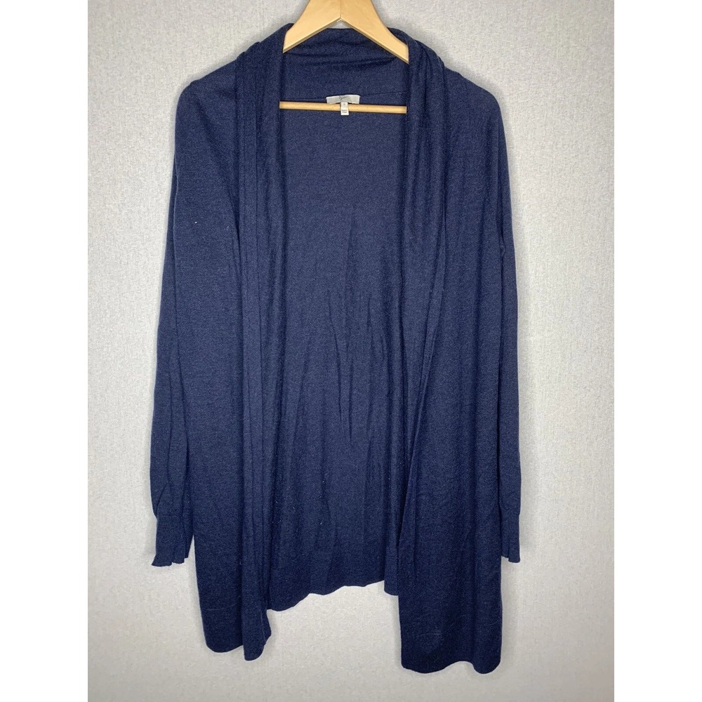 Joie Cardigan Womens Small Navy Blue Wool Cashmere Open Front Core Timeless